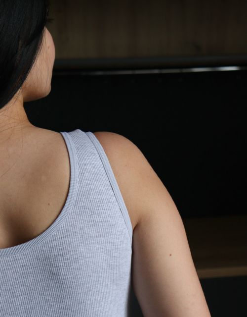 Базовий бавовняний топ у рубчик великого розміру